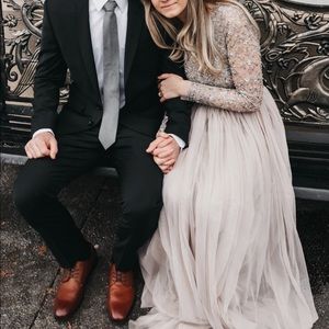 Needle and thread miramar dress in gray